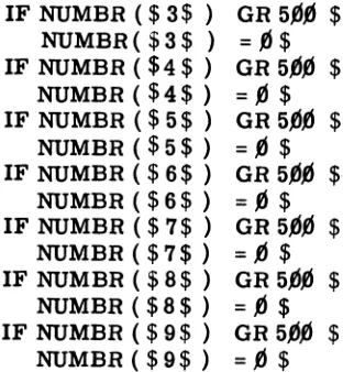 TABLE NUM" R 1" $ BEGIN 