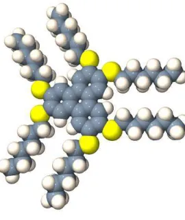 Figure 3. Molecular representation of the HHTT molecule (2,3,6,7,11-hexahexylthio-triphenylene).