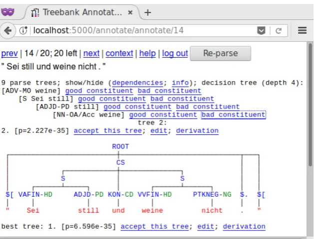 Figure 3: A candidate parse arrived at after following the decision tree of possible parses