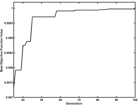 Figure 5. Latter part of the objective function value of the best individual.  