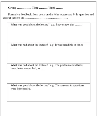   FIGURE 7 FORMATIVE PEER ASSESSMENT (FEEDBACK 