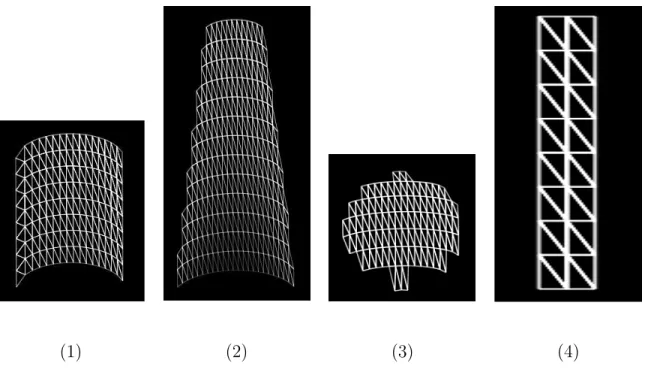 Fig. 6. The tesselations types of the synthetic counterparts of the real objects shown in Figure 17, at relative low resolutions