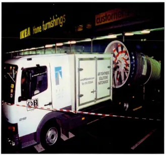 Figure 25. Megafan ready to test with the author in the lorry cab to record results.