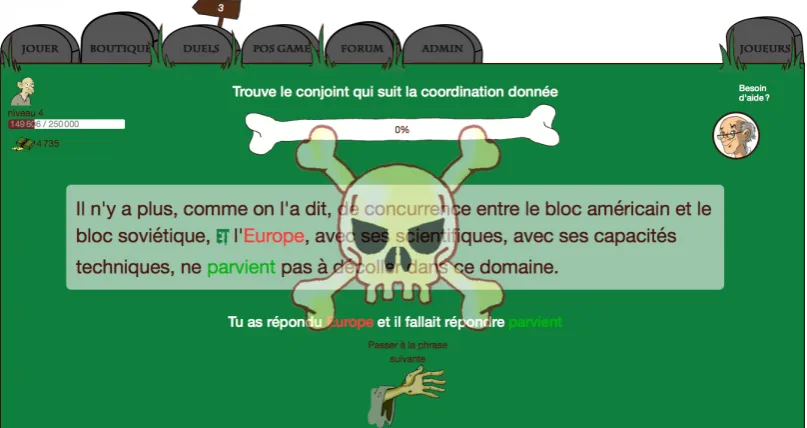 Figure 2: The main interface of the game during the TRAINING phase.
