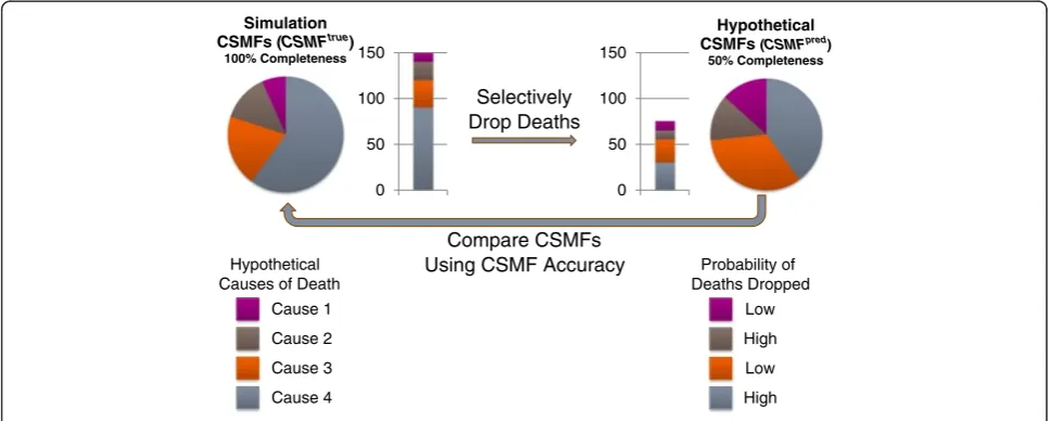 Figure 1 Simulation procedure for four hypothetical causes of death.