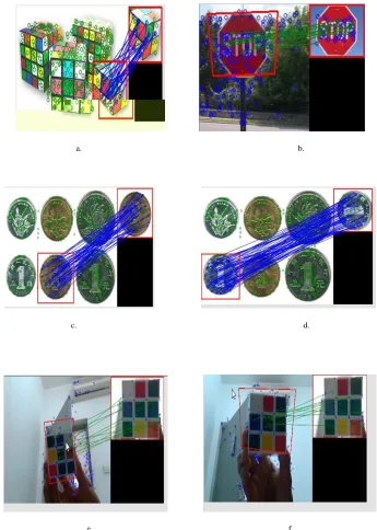 Fig. 5 shows two images where the object of interest (object) is by the upper right and image scene by the left hand side (Image scene)