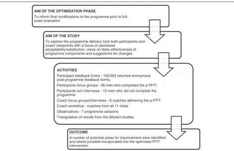 Fig. 4 Representative examples of the HTA applied to Gray et al. [27]. Gray et al. [27] reported on the development and optimisation of theFootball Fans in Training programme (p-FFIT), an intervention to help men lose weight, become more active and adopt h