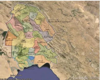 Figure 1. The geographical situation and the accessible ways to Lali area, from Google earth