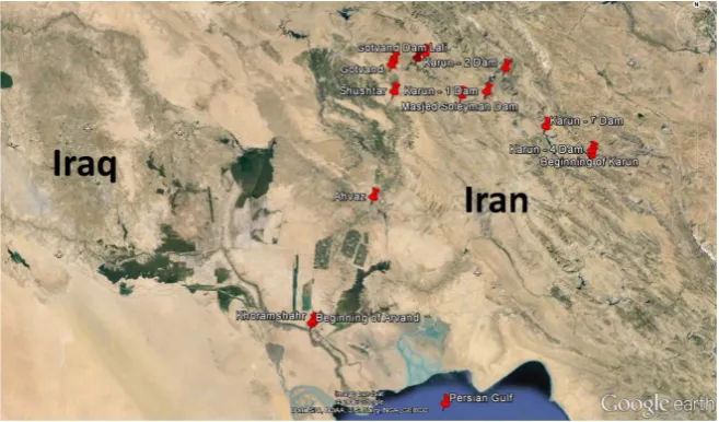Figure 2. The situation of Taraz water catchment in Lali area, Khuzestan, Google earth