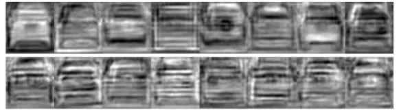 Figure 4. The top 16 eigenvehicles of the training set. 