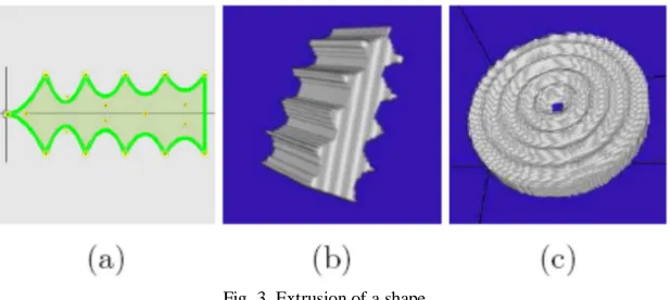 Fig. 3. Extrusion of a shape. 