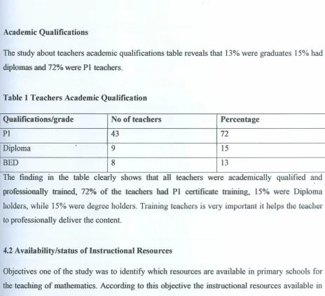Table 1 Teachers
