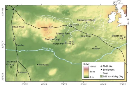 Figure 5: Map of the Nar Valley showing locations of new boreholes and key settlements