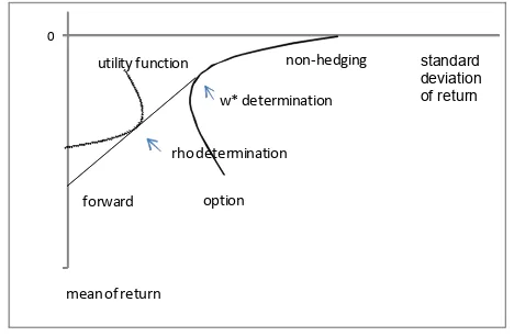 Figure 1. Efficient hedging frontier. 