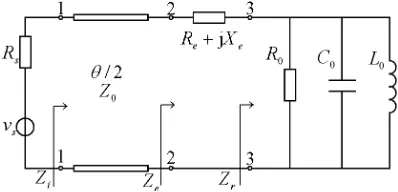 Figure 1. General equivalent circuit of microwave resonator includingthe feed line.