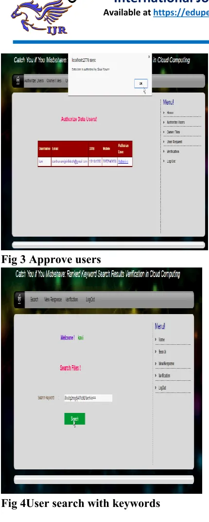 Fig 4User search with keywords 