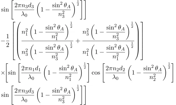 Figure 4. Variation ofat angles of incidence equal to 0d Lλ0 with λ0 for [n1 = 2.6, n2 = 1.52, n3 = 2.6,1 = 0.85d, d2 = 0.85 × (0.15d), d3 = 0.15 × (0.15d) and d = 600 nm◦, 30◦, and 60◦.