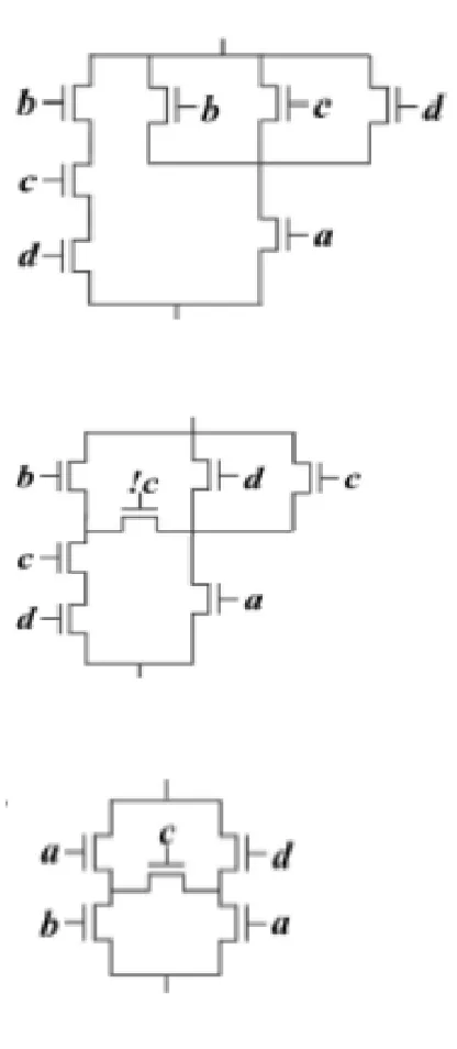 Fig. 1. Transistor networks corresponding to (1). 