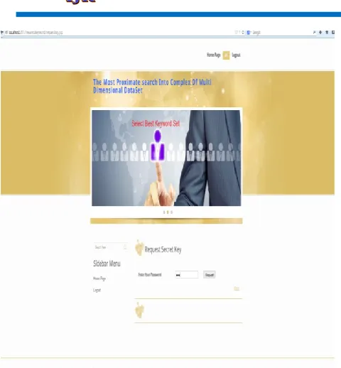 Fig 5 User request for secrete key Page 