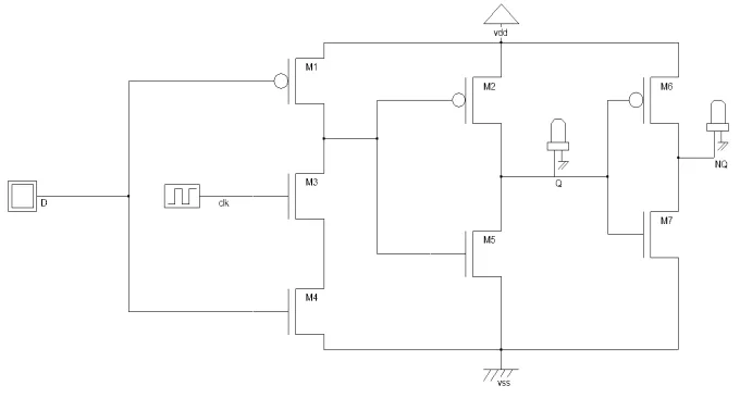 Fig . 1. Schematic of Basic TSPC D-Flip Flop  