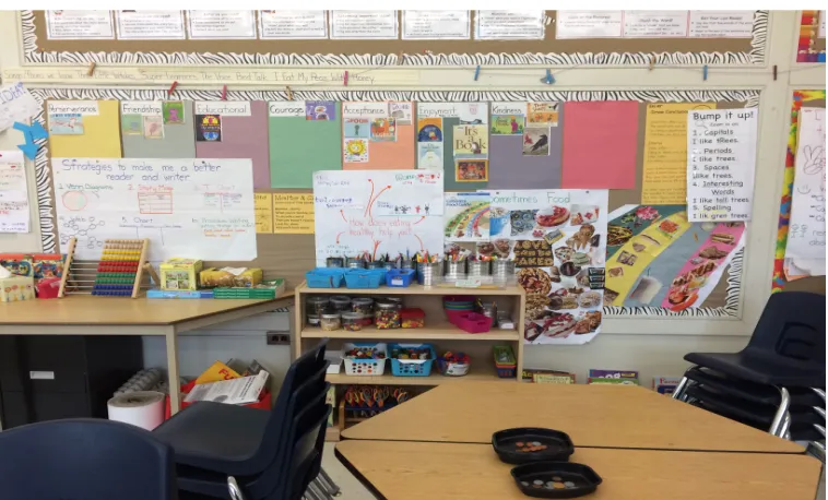 Figure 1.  A picture image of the students’ mailbox and desk in Grade One classroom