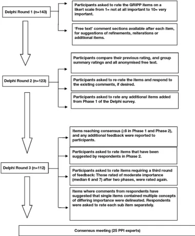 Figure 1 The consensus delphi exercise for GRIPP2. 