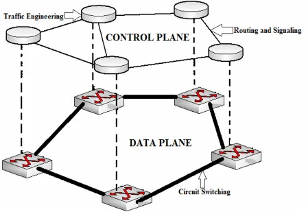 Figure 1. Optical network layers: control plane and data plane. 