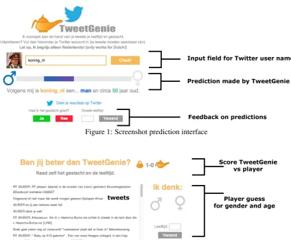 Figure 1: Screenshot prediction interface