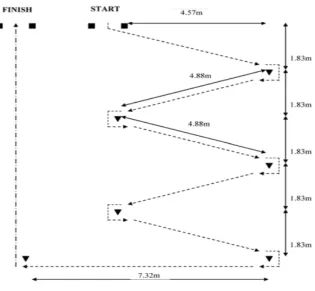 Figure 4. Diagram of the Slalom dribble test   