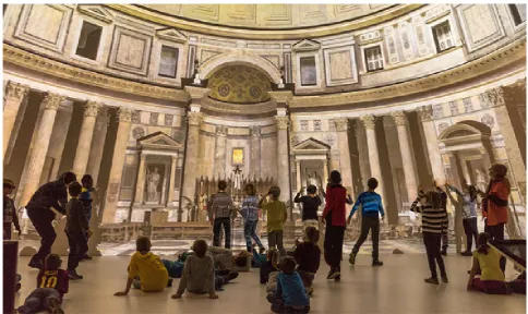 Figure 1. Ars Electronica Center, Deep Space 8K: This virtual visit to the Pantheon in Rome is made possible by a BBC production that was optimized for Deep Space 8 K in cooperation with ScanLAB Projects
