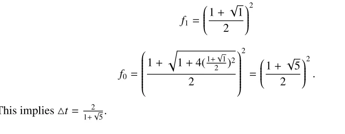Table 1.1 shows △t =21+ √un for 3 ≤ n ≤ 8 which is calculated using the following Maple code