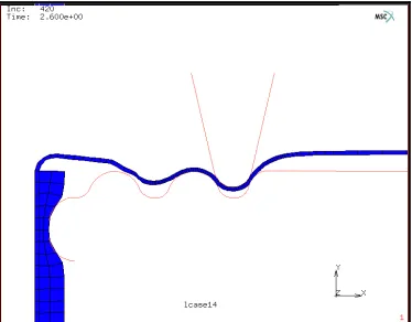 Figure 10: a picture showing plastic strain in the cap in a 2D model of a vertical section 
