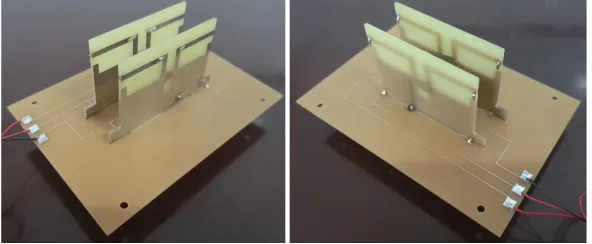 Figure 5. Measured and simulated radiation patterns of (a) H-plane, (b) E-plane at 3.2 GHz and (c)H-plane, (d) E-plane at 3.6 GHz and (e) H-plane, (f) E-plane at 4.0 GHz.