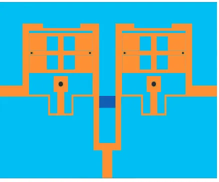 Figure 7. Layout of the proposed UWB power divider with triple notched bands.