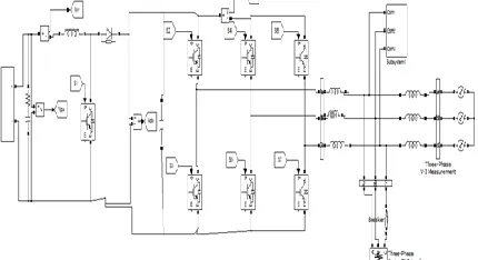 Fig:4 simulink diagram of two-stage grid interfaced SPV generating system 