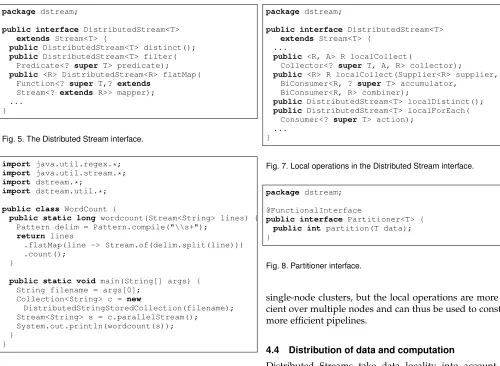 Fig. 5. The Distributed Stream interface.