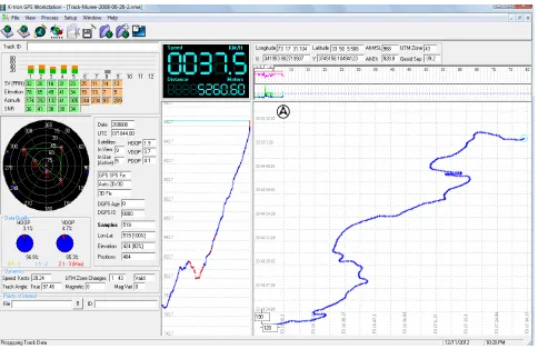 Figure 4. Static Point Averaging data for a known point posted on Google Earth to determine the positional accuracy of im- agery