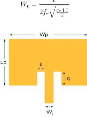 Figure 1. Schematization of the studied microstrip patch antenna.