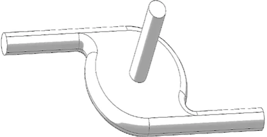 Figure 2. The 3D model of vortex diode with double tangential tube. 