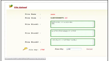 Figure 8:Decryption of file in Server   