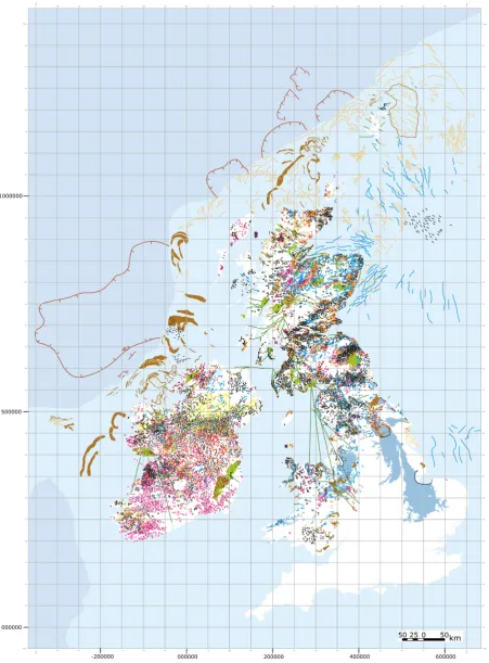 Fig. 10. Overview of the cartographically generalized Glacial Map designed for viewing or printing at a paper size of A0 (849119 cm) and scale of1:1 250 000.Thefeaturesarenotproperlyvisibleatthescalereproducedhere:refertothePDFthatcanbedownloaded(seenoteatendofthepaperandSupporting Information).