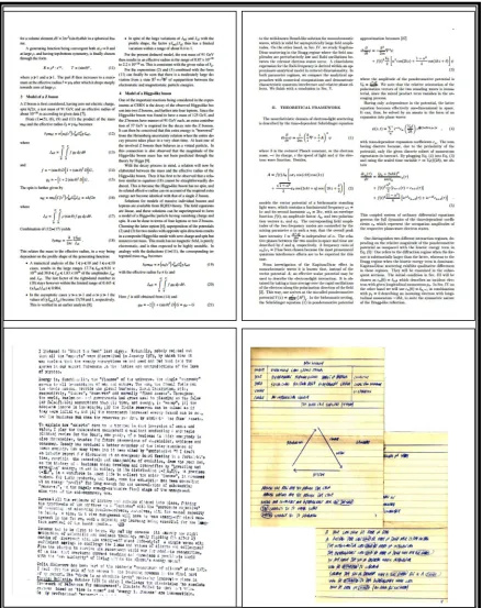 Figure 2: Extracts from paper in arXiv, a paper in a fringe physics journal (not necessarily in that order) and two ‘green ink letters’12 