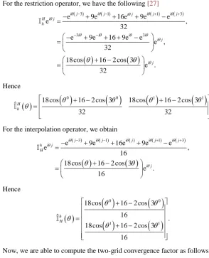 Table 1. Estimated and observed multigrid convergence factors. 