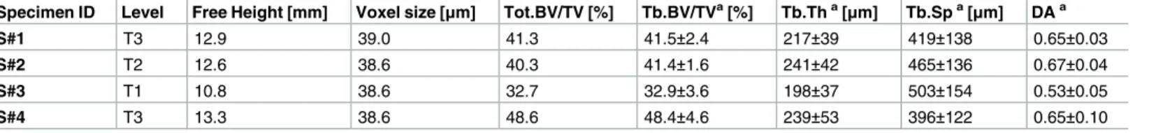Table 2. Properties of the specimens.