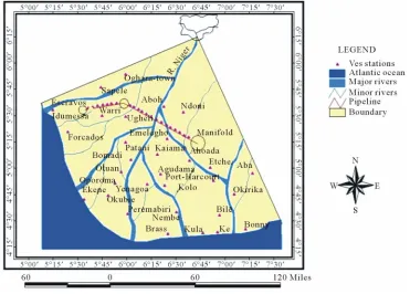 Figure 1. Map of study area showing pipeline route. 