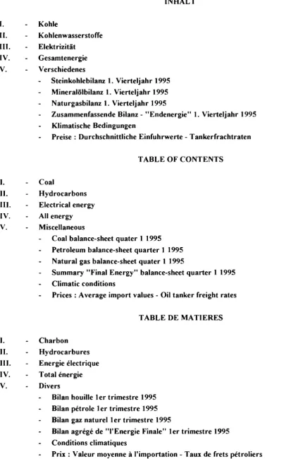 TABLE DE MATIERES 
