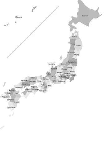 Figure 2: Japanese regions (prefectures)