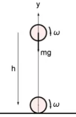 Figure 1. A spinning ball held at rest from a re-flecting surface. 