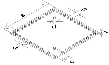 Figure 1 shows the structure of a substrate integrated waveguide square resonant cavity