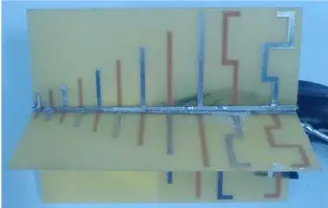 Figure 1. Conﬁguration of the proposed dual-polarized meander line microstrip log-periodic dipoleantenna